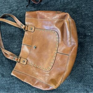 Patricia Nash Tan Leather Shoulder Tote Bag